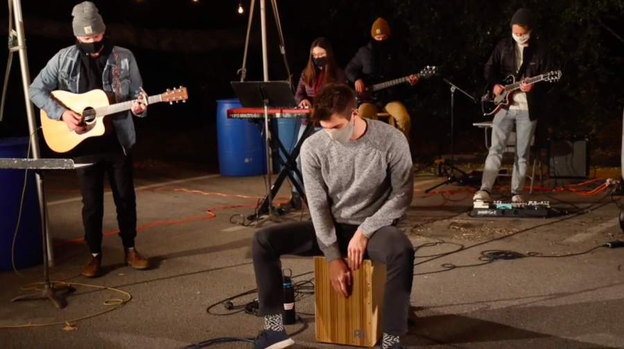 The chapel band gathered last week to record music for this Mondays chapel