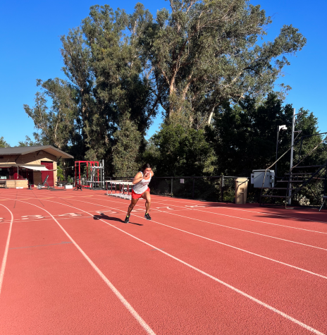 Second-year Abby Rumohr practicing to get ready for the track and field teams upcoming meet!