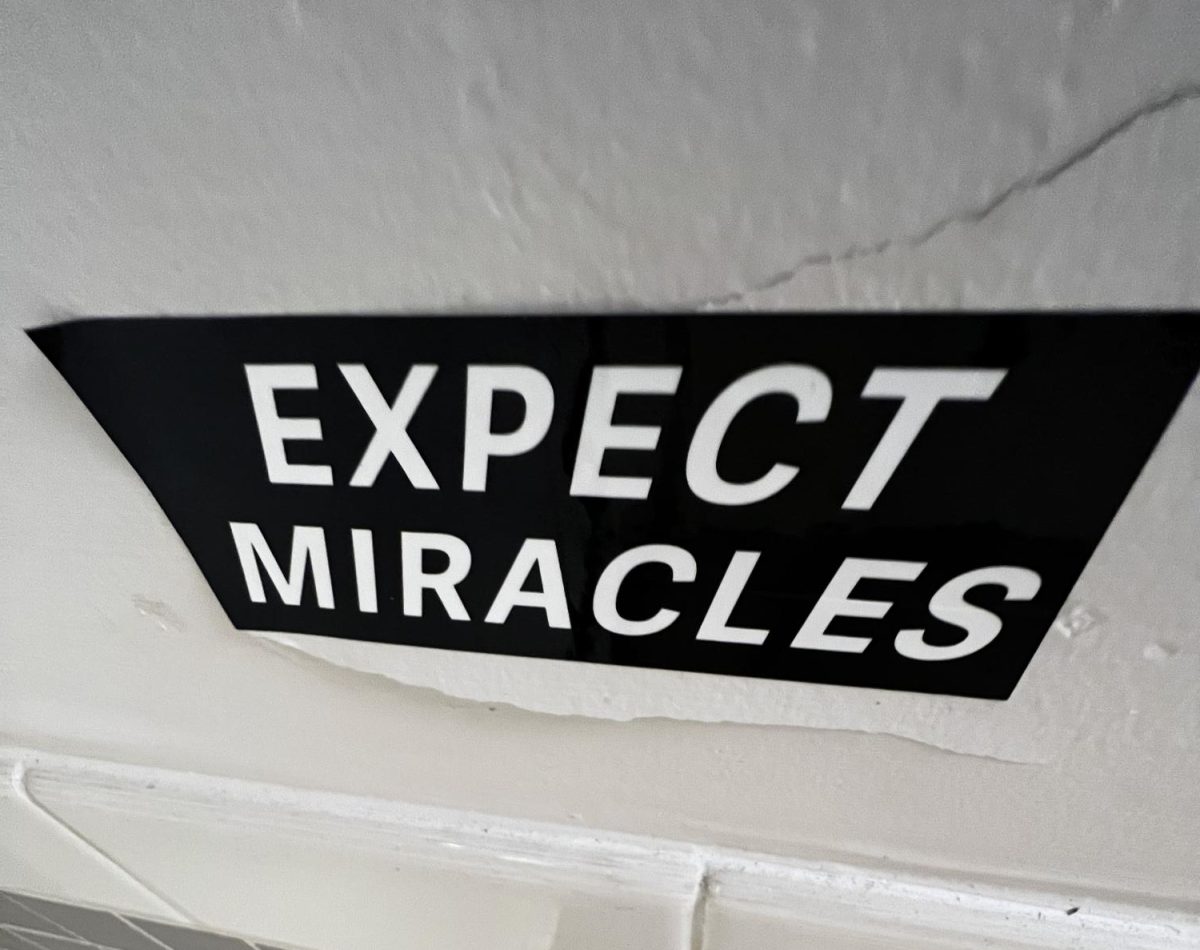 Expect+Miracles+sticker+on+bathroom+wall