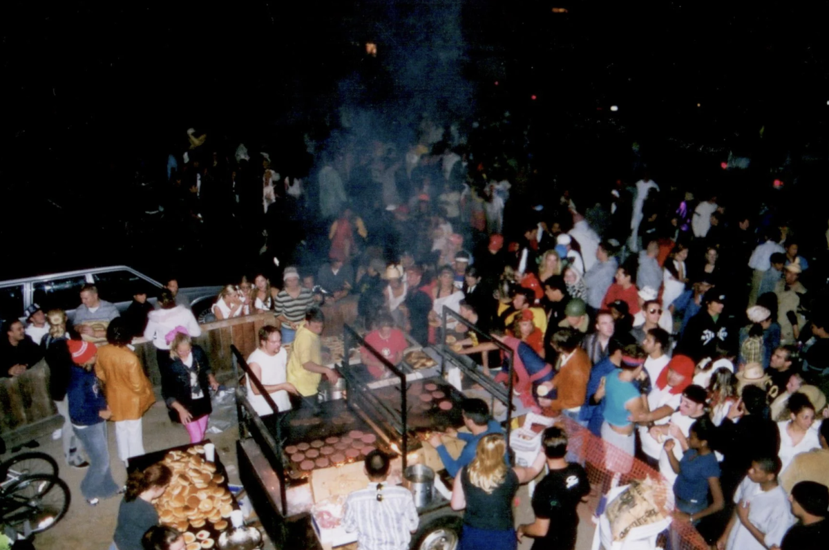 A photo from the first Jesus Burgers house on Del Playa Street in Isla Vista, 2002. Courtesy of Jesus Burgers. 