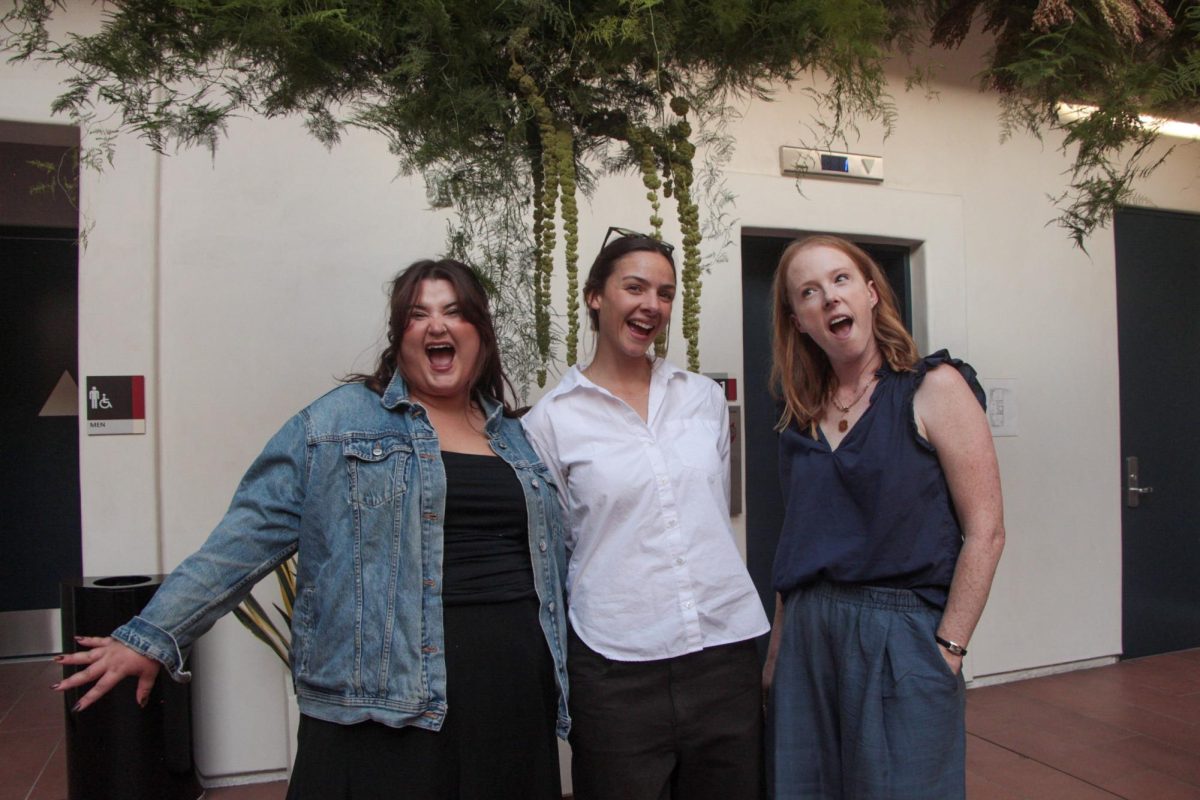 (left to right) Assistan Director Hannah Martin, Program Director Micaela Fernandez, and Director Laura Turner